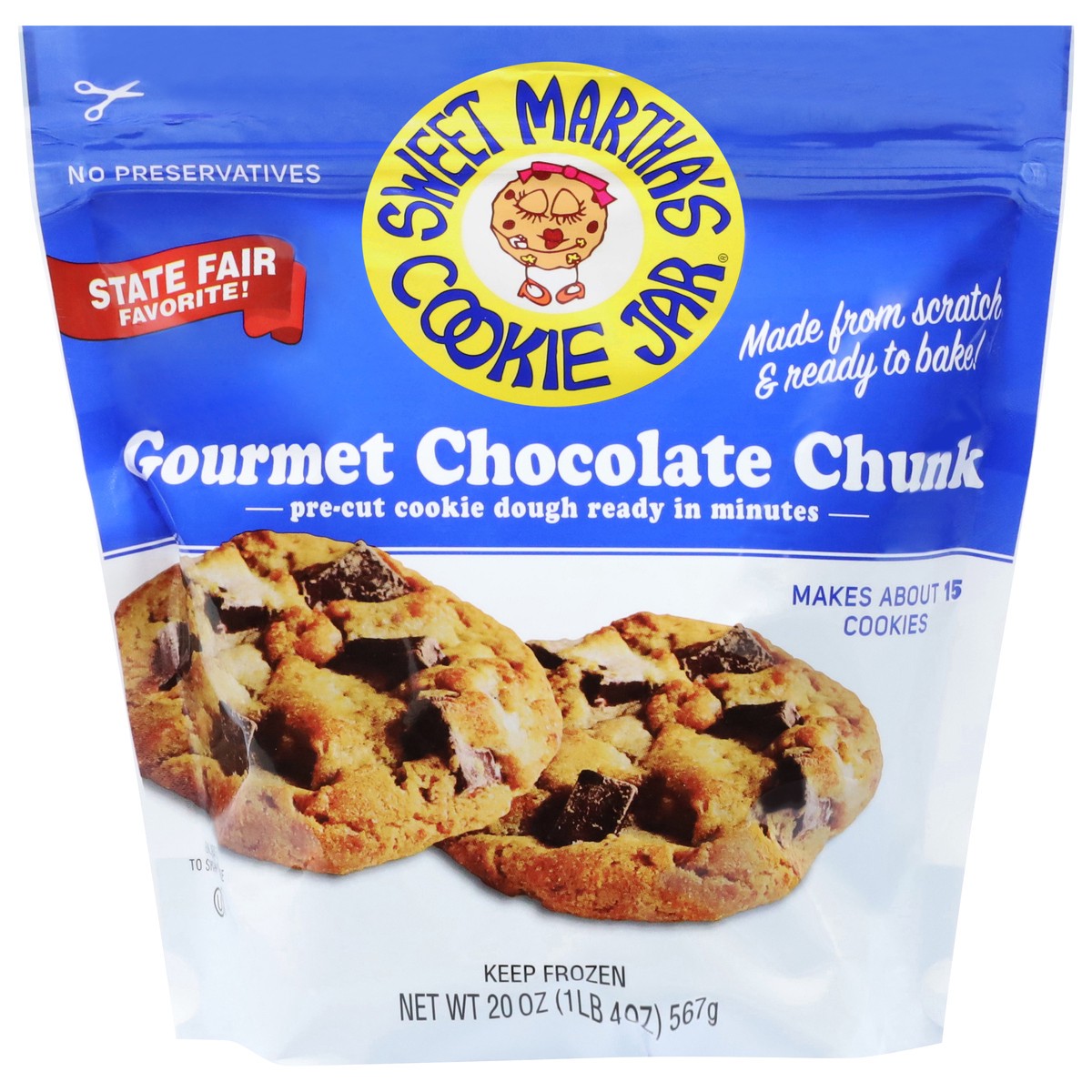 slide 9 of 14, Sweet Martha's Cookie Jar Gourmet Chocolate Chunk Cookie Dough 20 oz, 20 oz