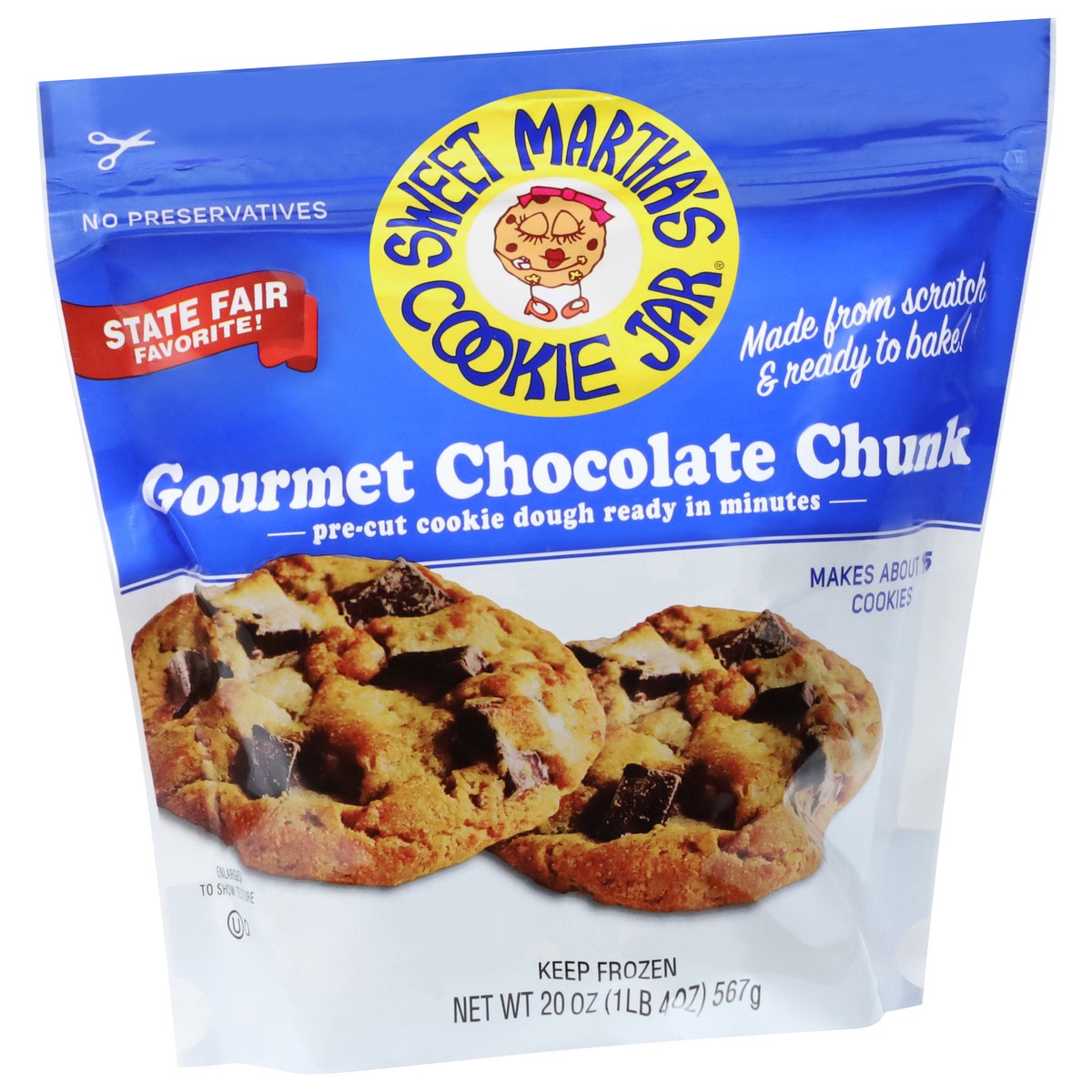 slide 10 of 14, Sweet Martha's Cookie Jar Gourmet Chocolate Chunk Cookie Dough 20 oz, 20 oz