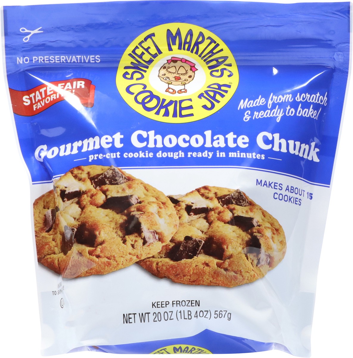 slide 8 of 14, Sweet Martha's Cookie Jar Gourmet Chocolate Chunk Cookie Dough 20 oz, 20 oz