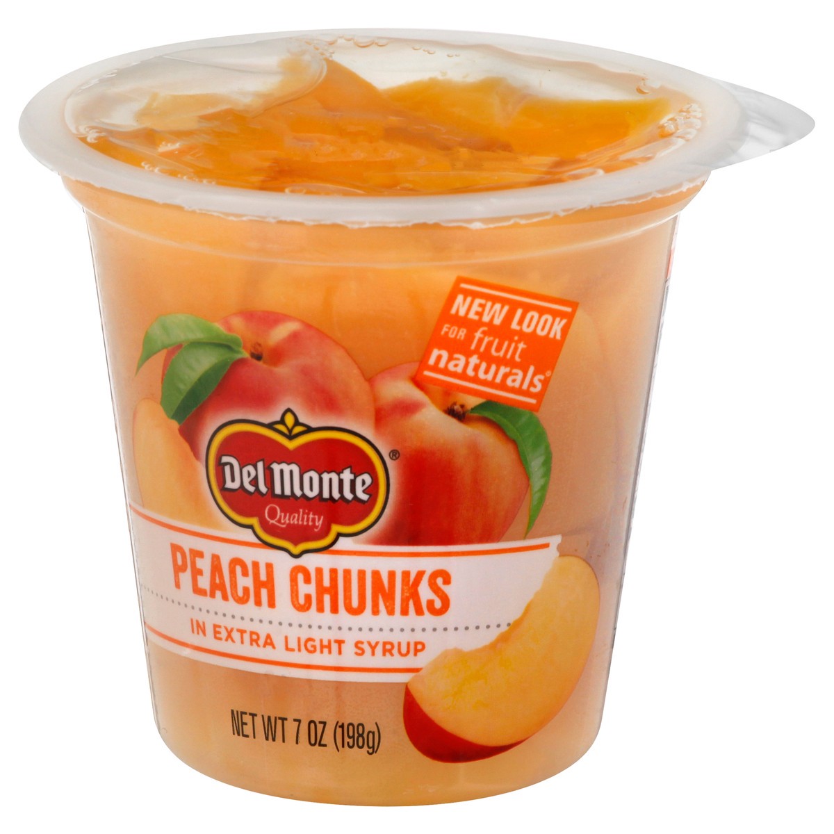 slide 4 of 12, Del Monte Yellow Cling Peach Chunks in Extra Light Syrup, 7 oz Cup, 7 oz
