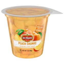 Del Monte Yellow Cling Peach Chunks in Extra Light Syrup, 7 oz Cup