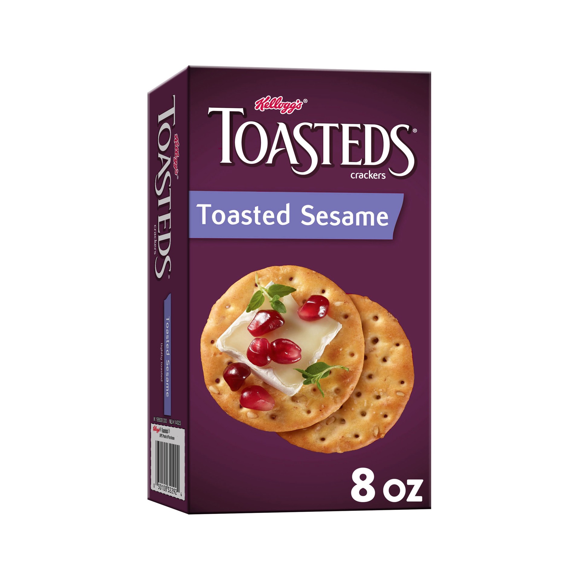 slide 1 of 5, Toasteds Lightly Toasted Toasted Sesame Crackers 8 oz, 8 oz