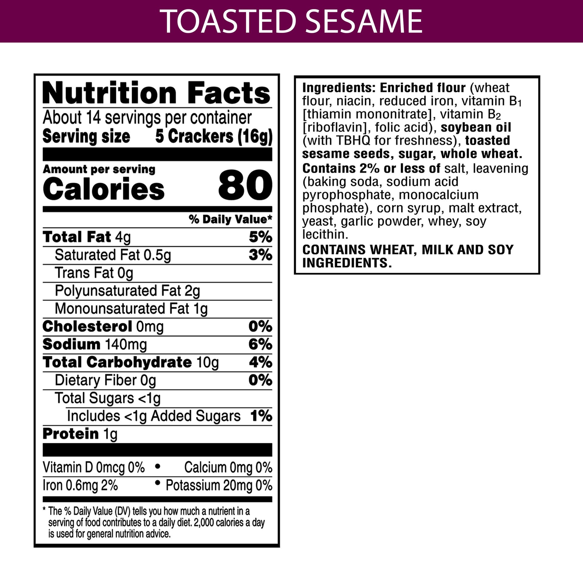 slide 3 of 5, Toasteds Lightly Toasted Toasted Sesame Crackers 8 oz, 8 oz