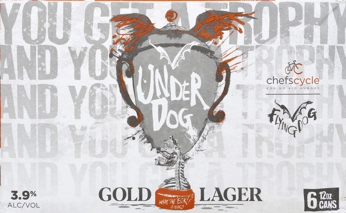 slide 4 of 6, Flying Dog Beer, Gold Lager, Under Dog, 6 ct