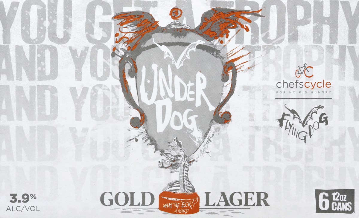slide 6 of 6, Flying Dog Beer, Gold Lager, Under Dog, 6 ct