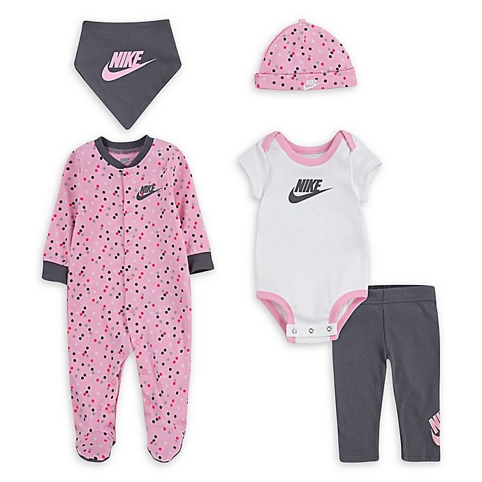 slide 1 of 2, Nike Newborn Polka Dot Layette Set - Pink, 5 ct