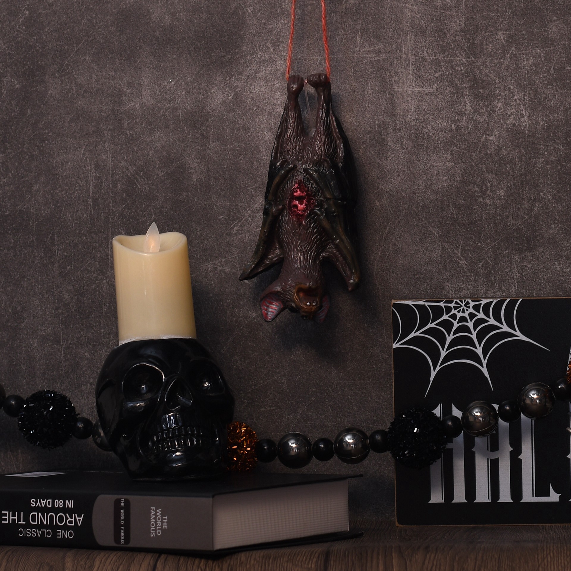 slide 3 of 4, 7" Hanging Creepy Bat By Ashland, 6.69 in x 3.15 in x 1.57 in