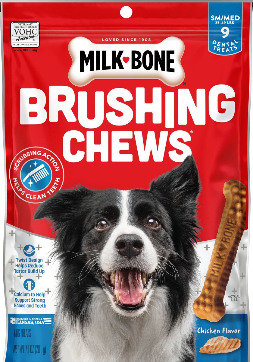 slide 3 of 8, Milk-Bone Milkbone Small Medium Brushing Chews 9Ct, 7.1 oz