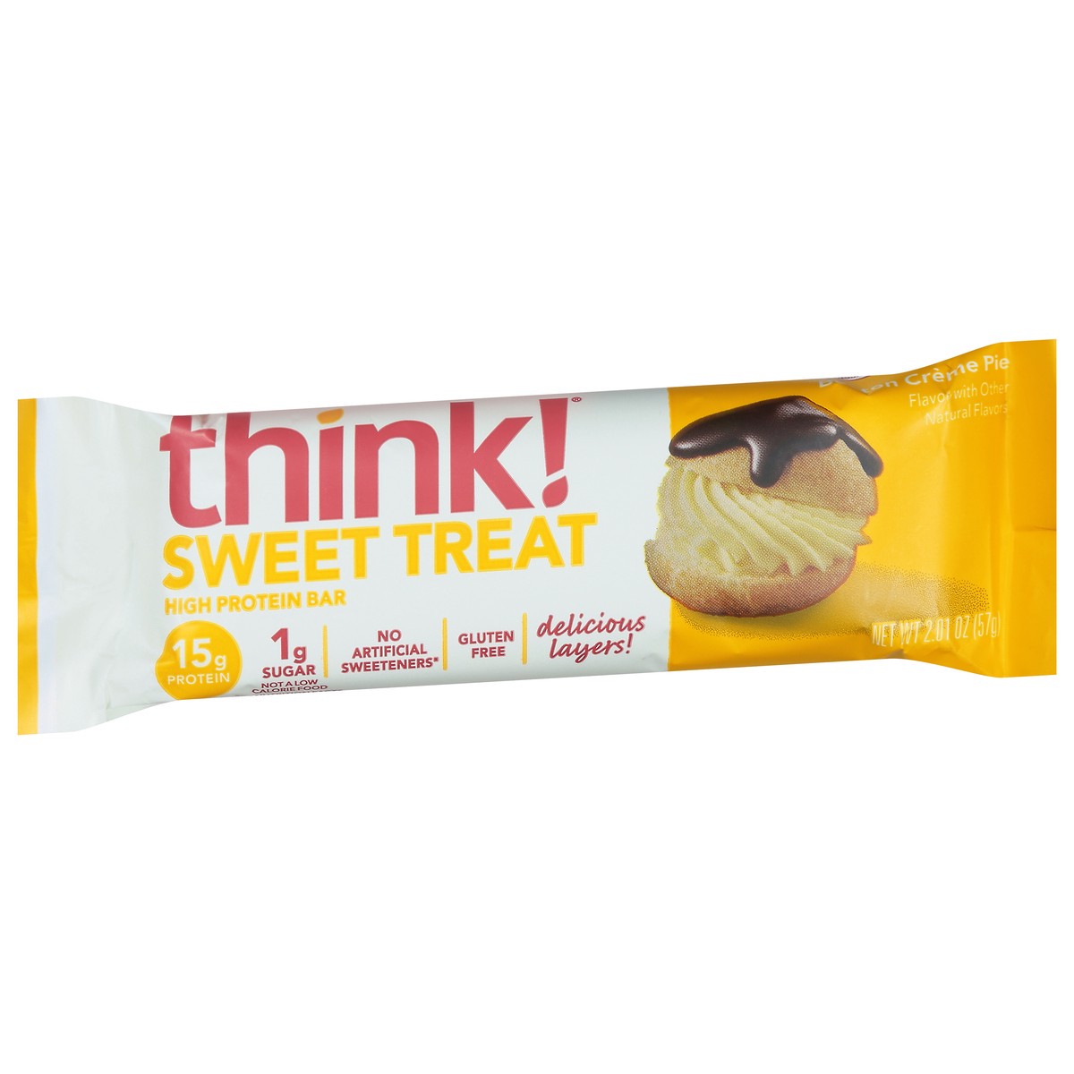 slide 7 of 9, think! Sweet Treat Boston Creme Pie High Protein Bar 2.01 oz, 2.01 oz