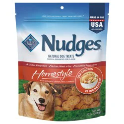 Blue Buffalo Nudges Homestyle Natural Dog Treats Made with Real Chicken, Made in the USA, Chicken, 10-oz Bag