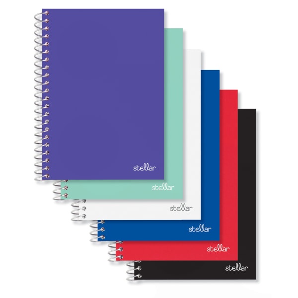 slide 1 of 9, Office Depot Brand Spiral Poly Notebook, 7'' X 4 1/2'', College Ruled, 100 Sheets, Assorted Colors (No Color Choice), 100 ct