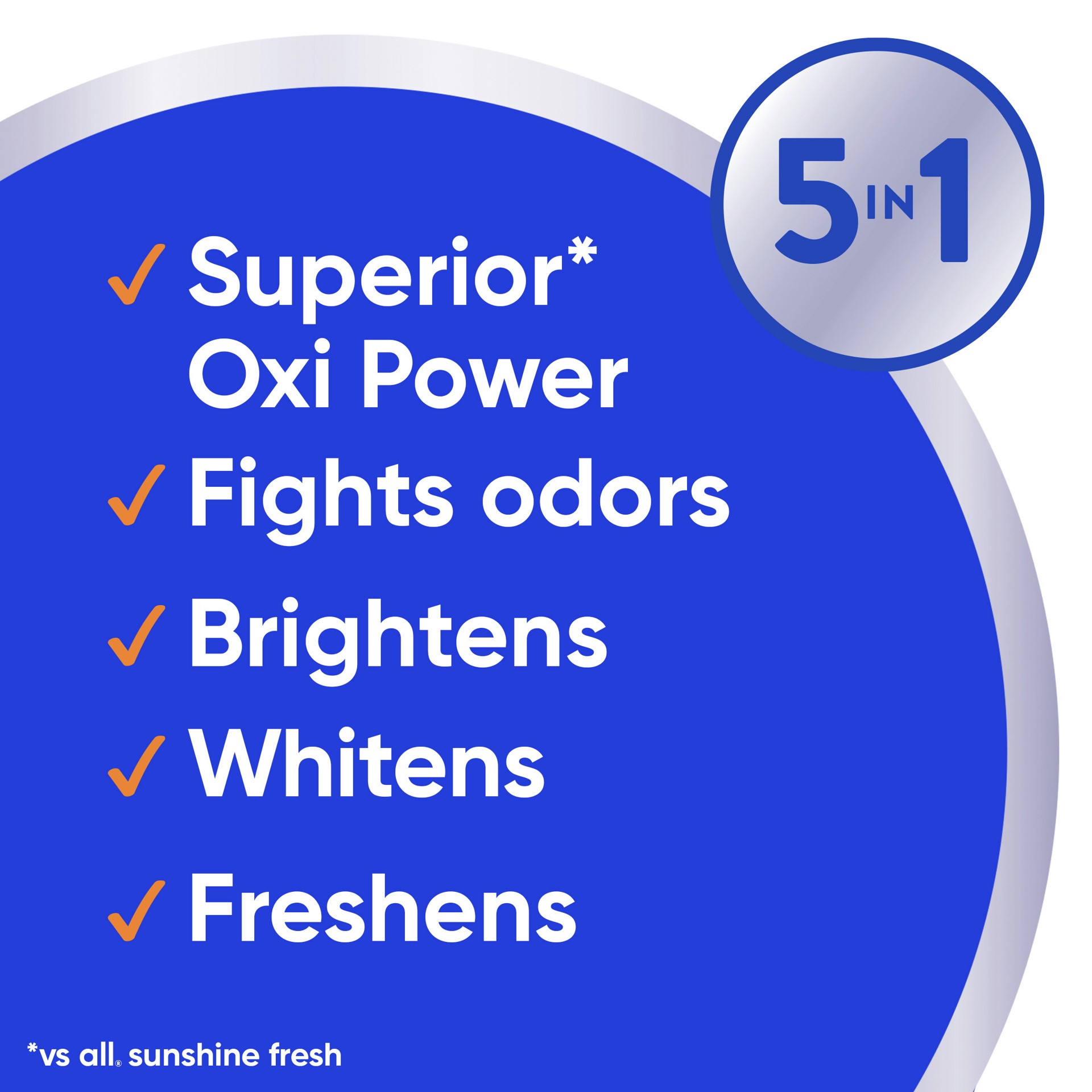 slide 2 of 3, All Liquid Laundry Detergent, Fresh Clean, OXI + Odor, 141 fl oz, 79 Loads, 141 fl oz