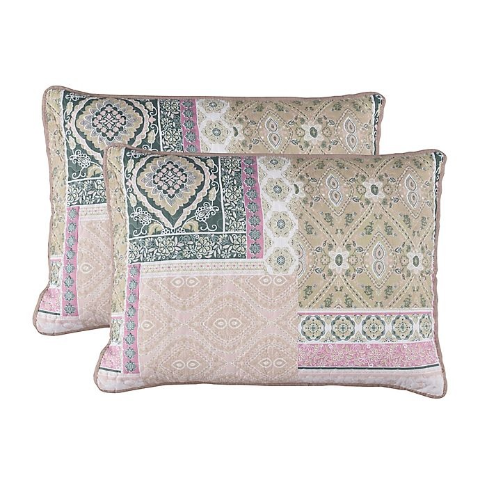 slide 3 of 4, Inca Reversible King Quilt Set - Blush, 5 ct