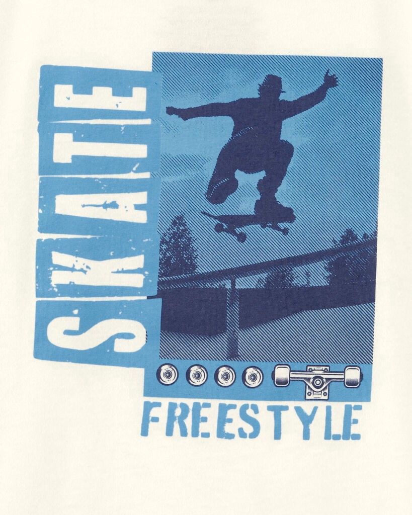 slide 2 of 2, Oshkosh Kid Skater Graphic Tee White L, 1 ct