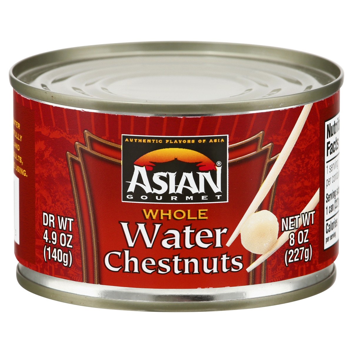 slide 1 of 9, Asian Gourmet Water Chestnuts, 8 oz