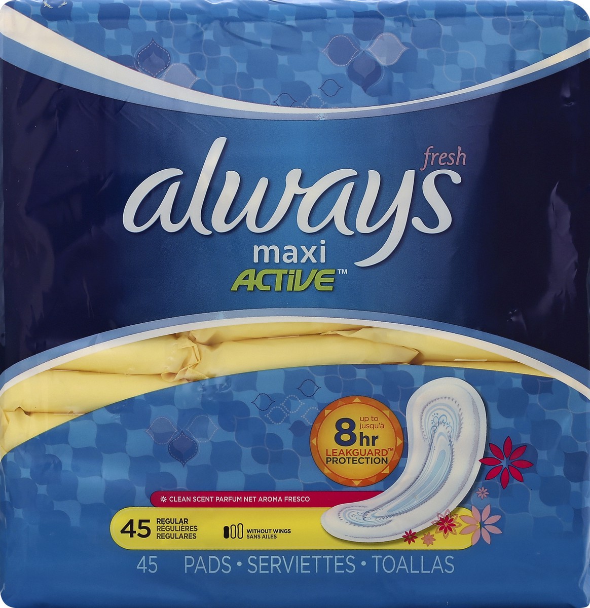 slide 1 of 4, Always Pads 45 ea, 45 ct