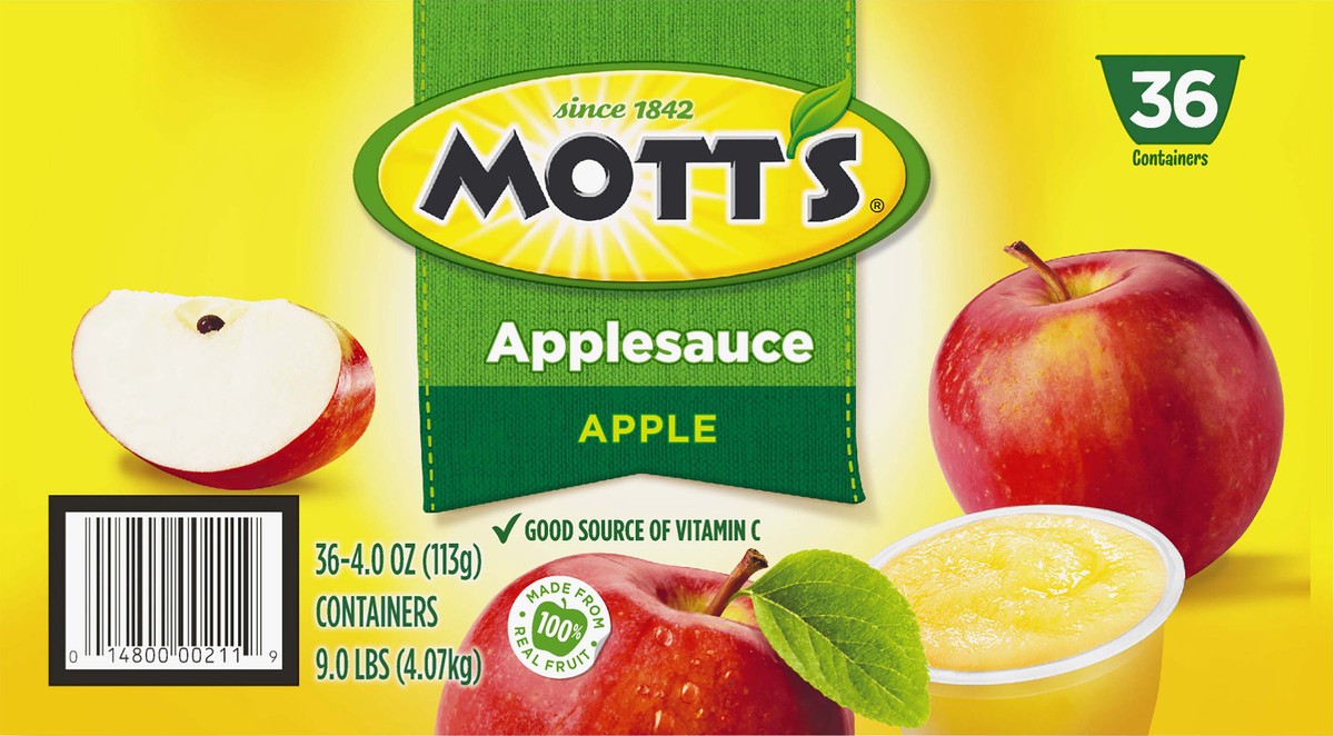 slide 5 of 7, Mott's Applesauce, 4 oz cups, 36 count, 36 ct