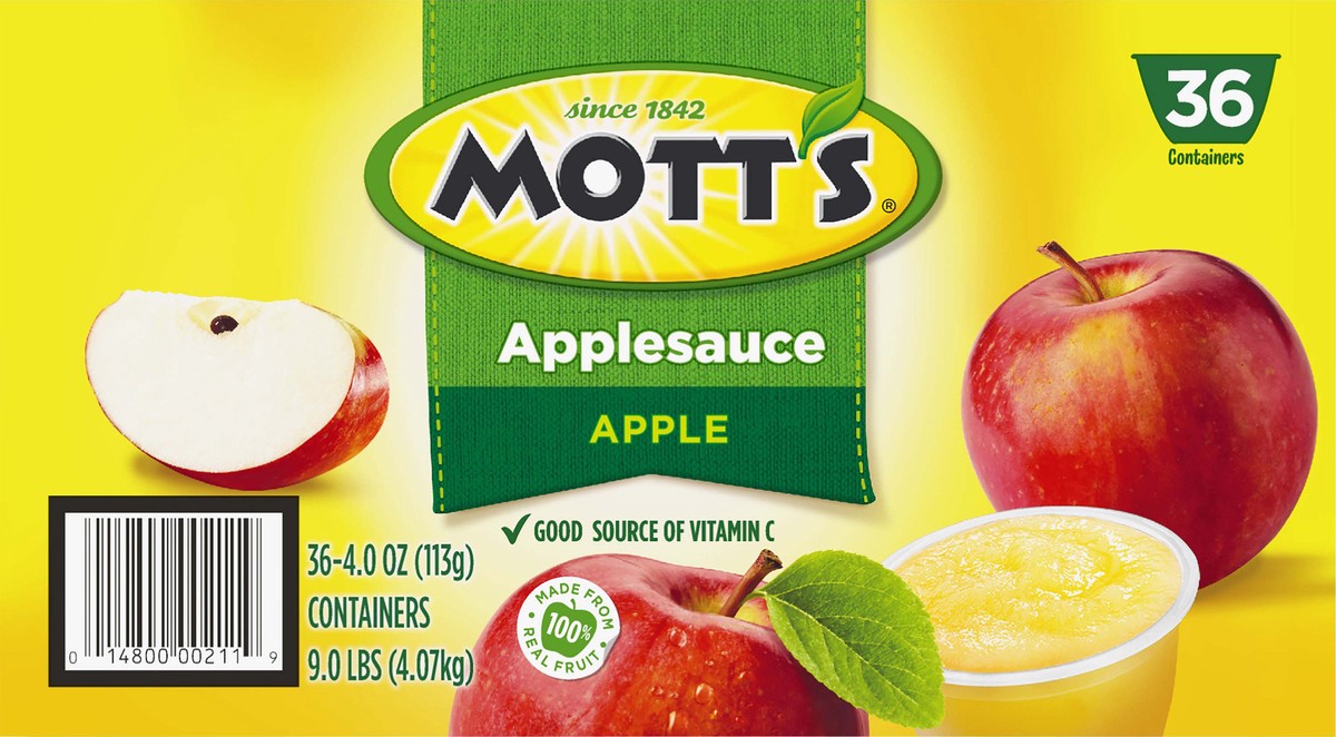 slide 7 of 7, Mott's Applesauce, 4 oz cups, 36 count, 36 ct