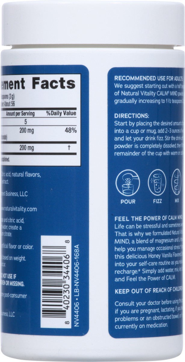 slide 3 of 10, Natural Vitality Mind Honey Vanilla Drink Mix 6 oz, 6 oz