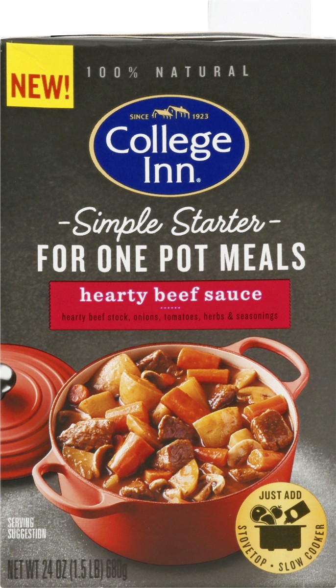 slide 3 of 13, College Inn Hearty Beef Sauce 24 oz, 24 oz