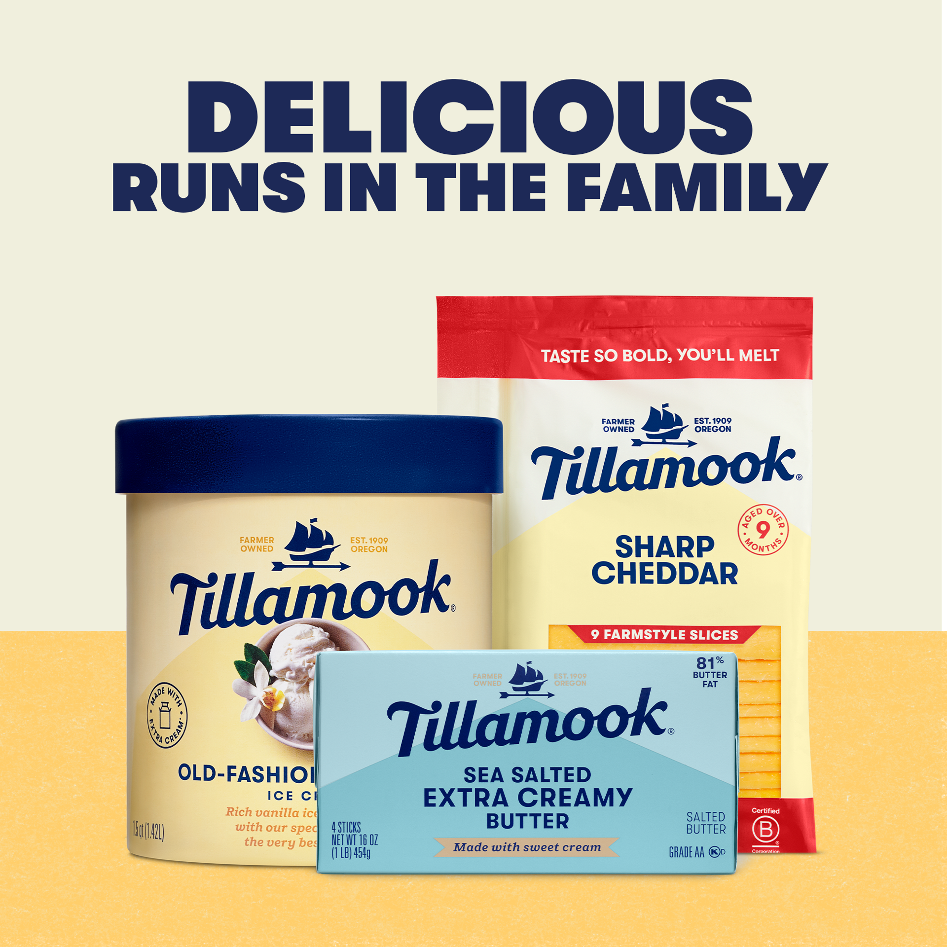 slide 2 of 5, Tillamook Extra Creamy Salted Butter, 16oz, 454 g