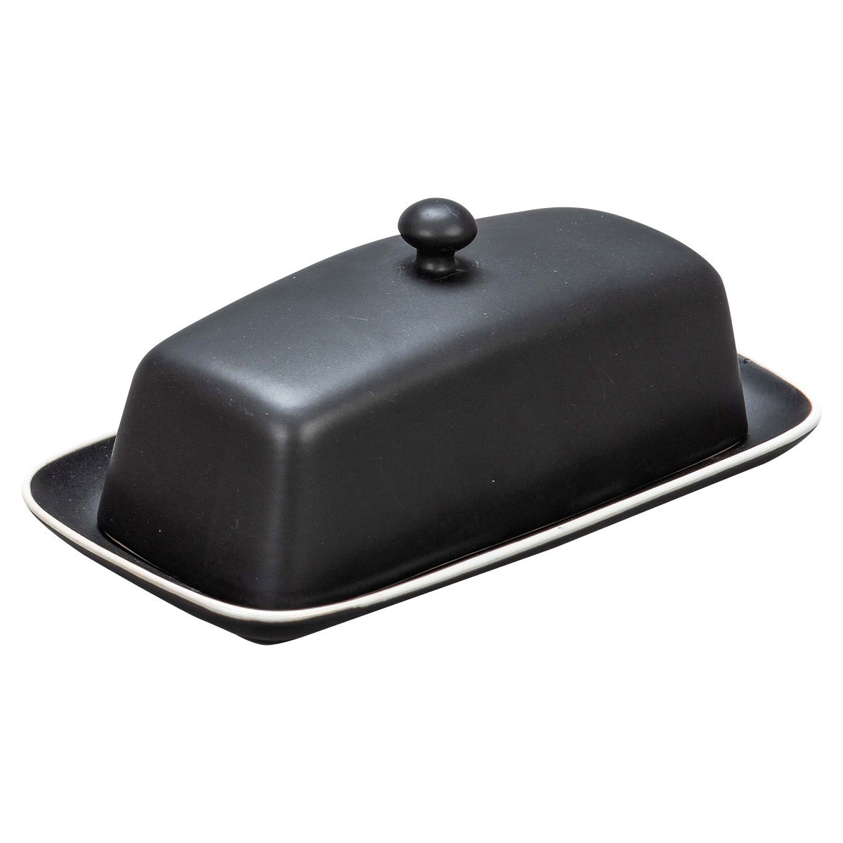 slide 1 of 1, BIA Cordon Bleu Aura Covered Butter Dish Onyx, 8.25in, 8 in