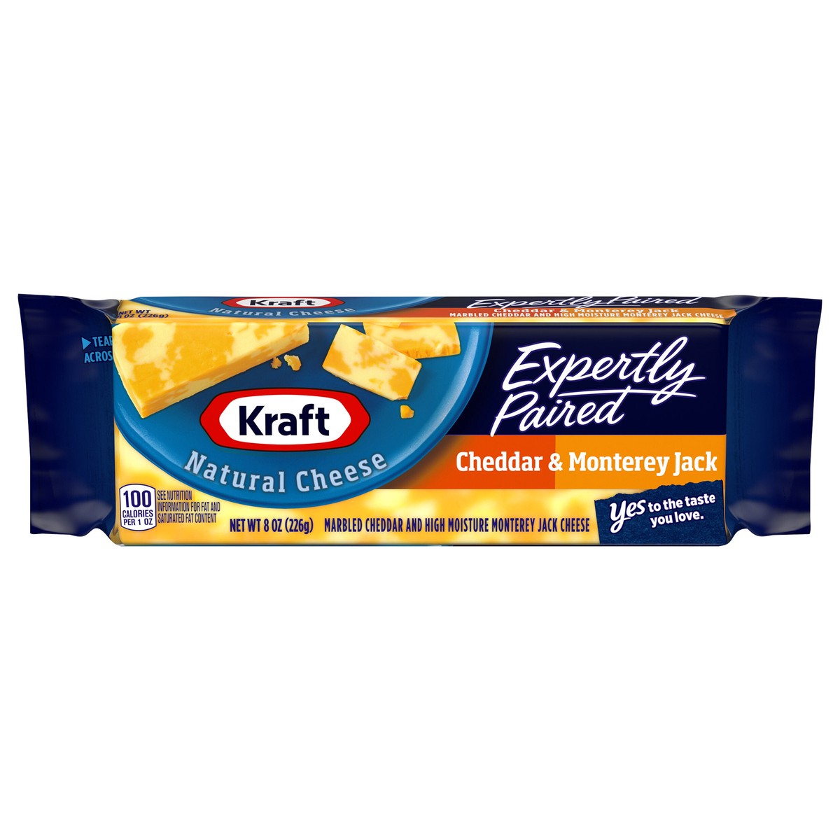 slide 1 of 10, Kraft Expertly Paired Cheddar & Monterey Jack Marbled Cheese, 8 oz Block, 8 oz