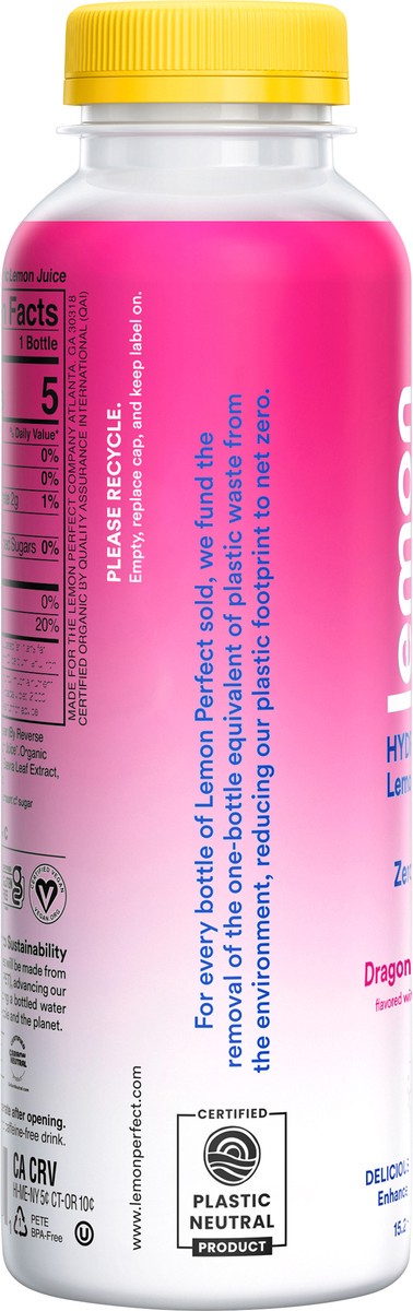 slide 6 of 13, Lemon Perfect Dragon Fruit Mango Hydrating Lemon Water, 15.2 Fl Oz Bottle, 15.20 fl oz