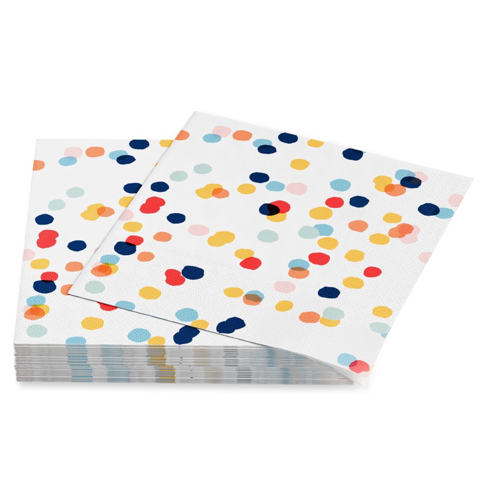 slide 3 of 3, American Greetings Beverage Napkins Scattered Colorful Dots, 20 ct