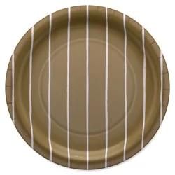American Greetings Paper Plates Stripes On Gold 9 Inch