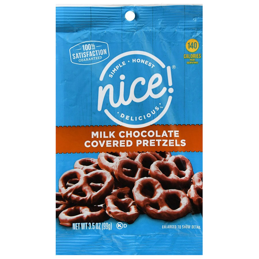 slide 2 of 5, Nice! Milk Chocolate Pretzels, 3.5 oz
