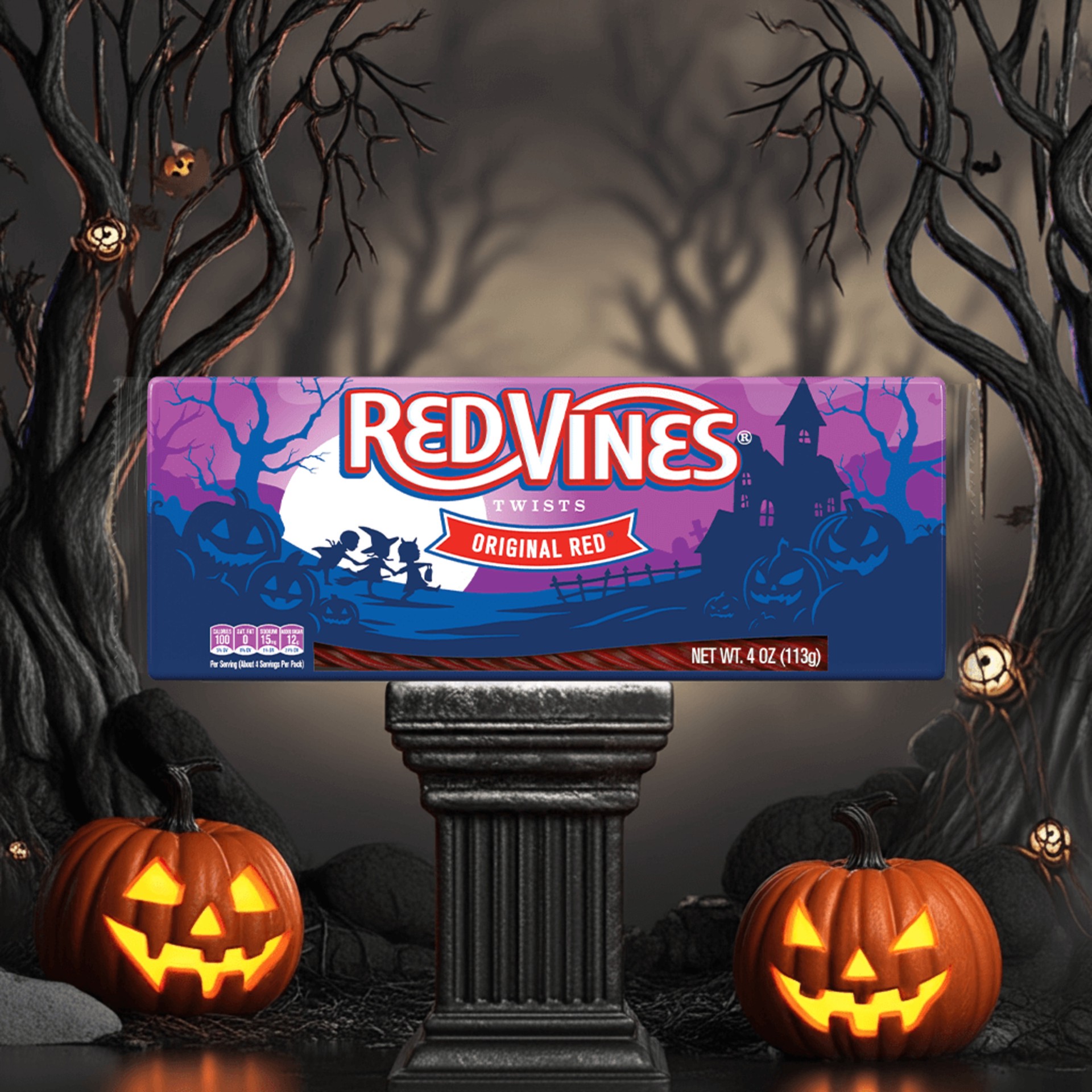 slide 2 of 5, Red Vines Original Red Halloween Twists, 4oz Tray, 4 oz