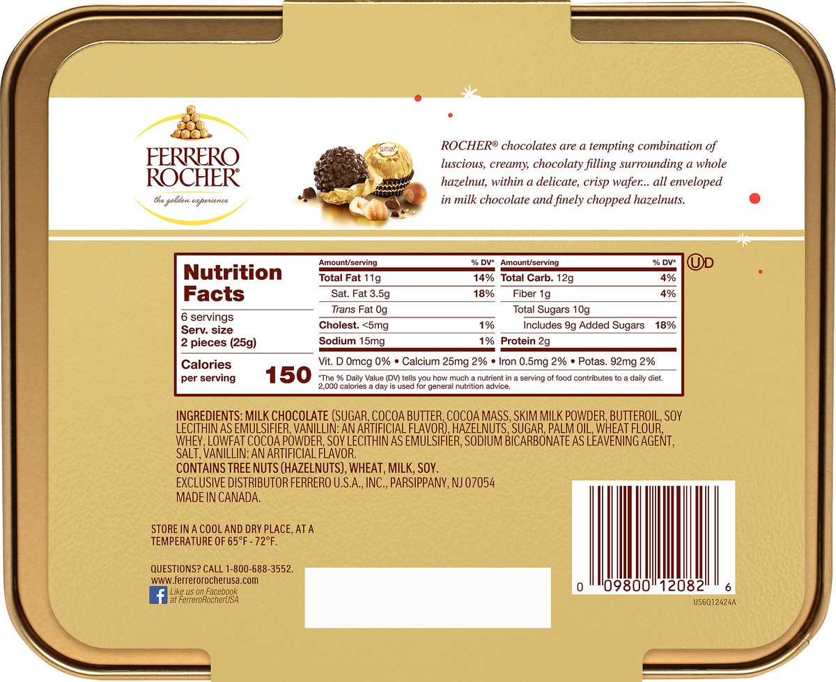 slide 5 of 7, Ferrero Rocher Happy Holidays Fine Hazelnut Chocolates 5.3 oz, 5.3 oz