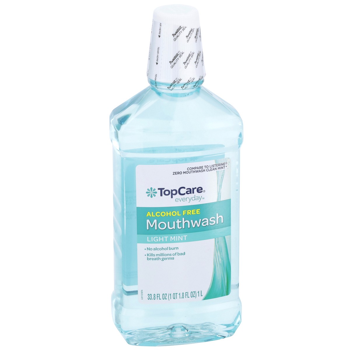 slide 3 of 12, TopCare Alcohol Free Mouthwash, Light Mint, 33.8 fl oz