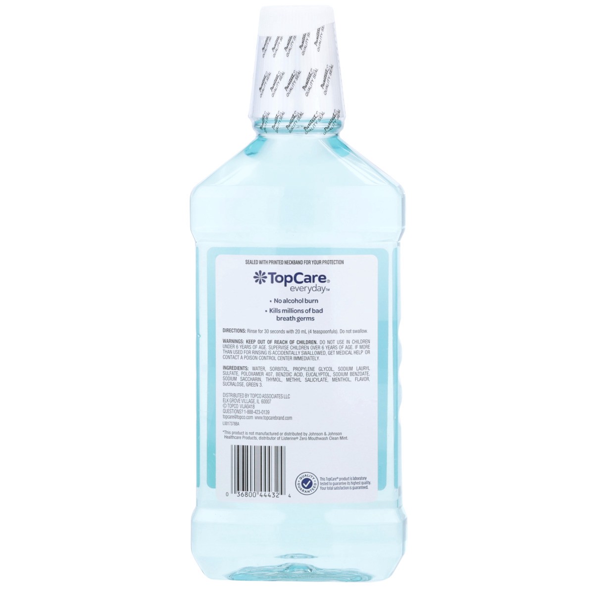 slide 6 of 12, TopCare Alcohol Free Mouthwash, Light Mint, 33.8 fl oz