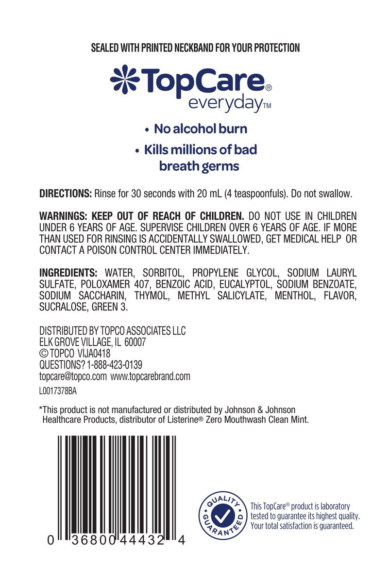 slide 8 of 12, TopCare Alcohol Free Mouthwash, Light Mint, 33.8 fl oz