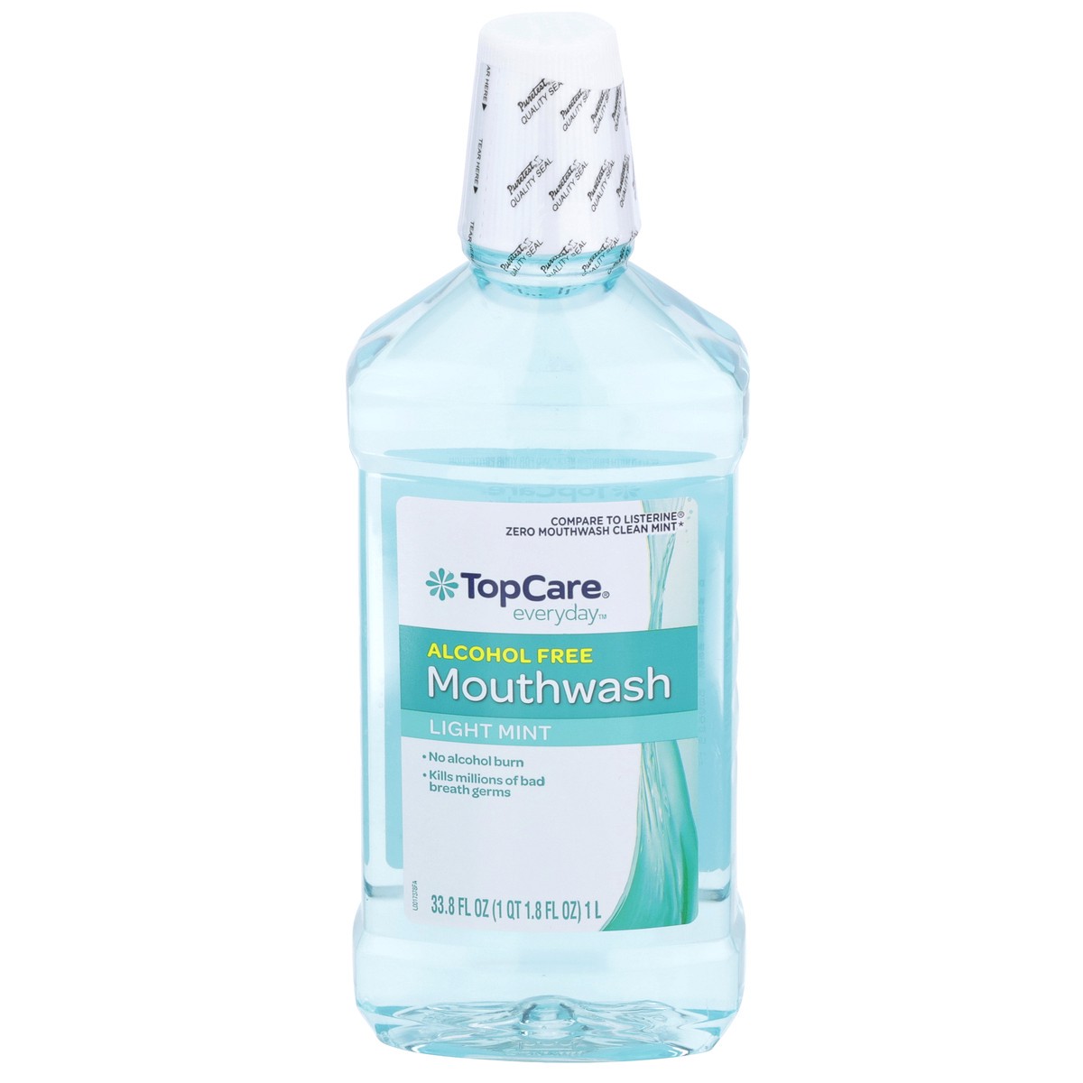 slide 1 of 12, TopCare Alcohol Free Mouthwash, Light Mint, 33.8 fl oz