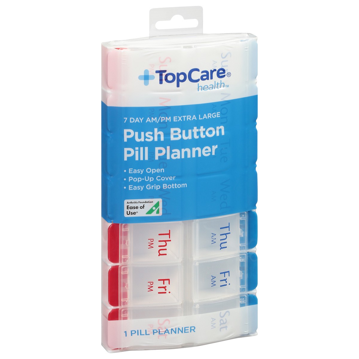 slide 8 of 9, TopCare Health Push Button Pill Planner 1 ea, 1 ct