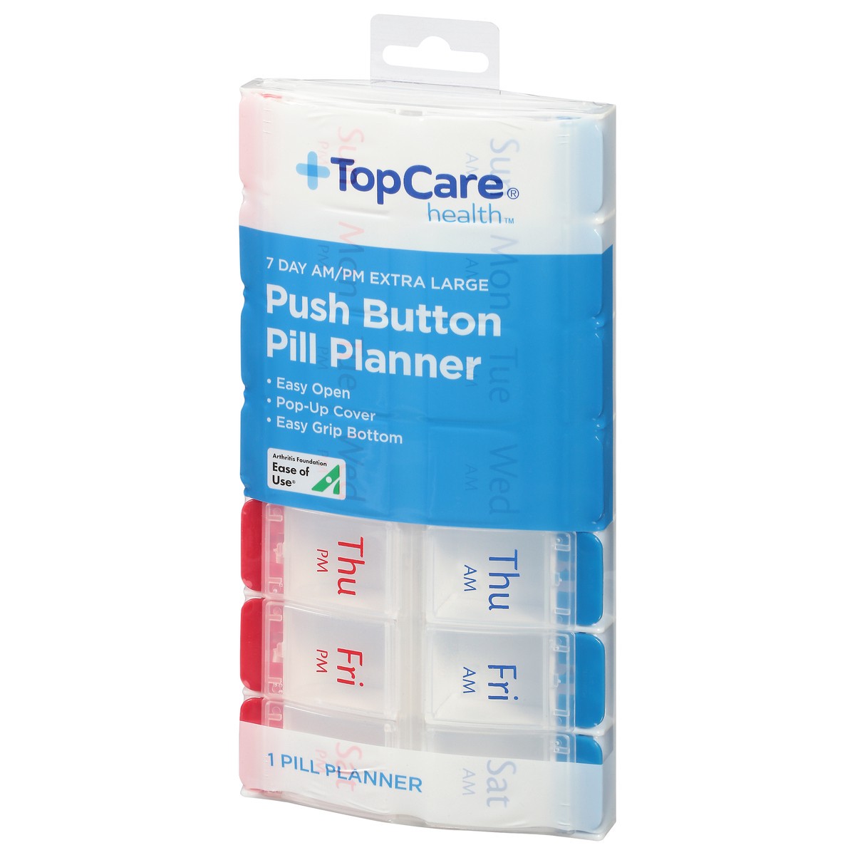 slide 3 of 9, TopCare Health Push Button Pill Planner 1 ea, 1 ct