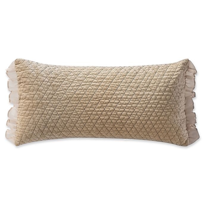 slide 1 of 1, Waterford Ansonia Quilted Oblong Throw Pillow - Ivory, 11 in x 22 in