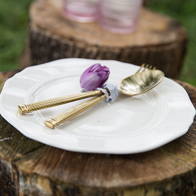 slide 4 of 5, Fortessa Lucca Faceted Flatware Place Setting - Brushed Gold, 5 ct