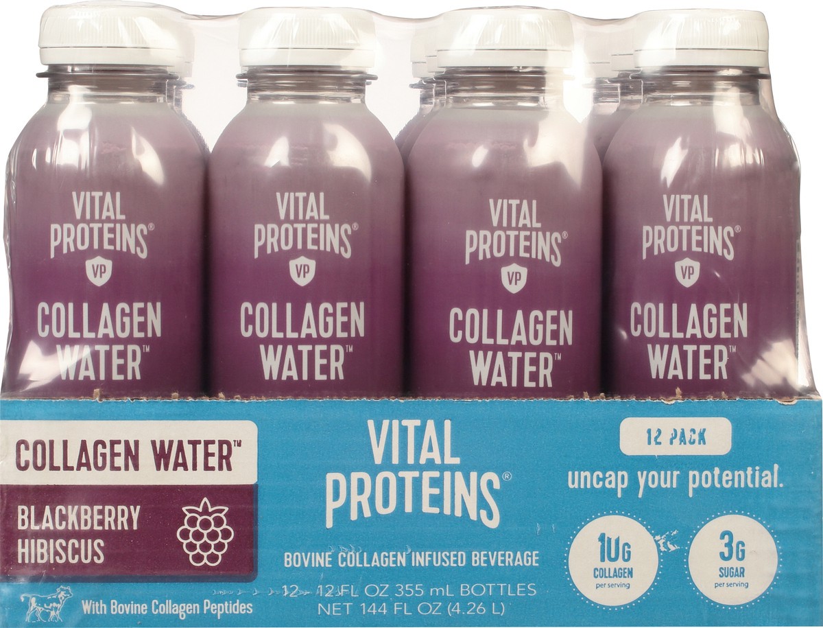 slide 7 of 14, Vital Proteins Blackberry Hibiscus Collagen Water 12 - 12 fl oz Bottles, 12 ct