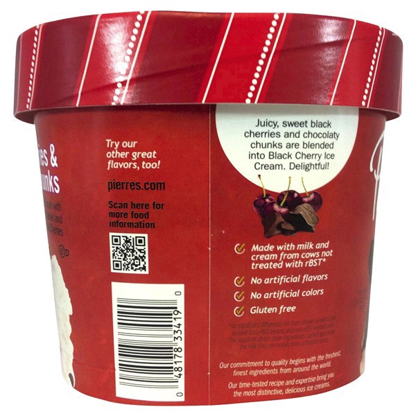 slide 8 of 9, Pierre's Pierres Black Cherry & Chocolate Chunk Ice Cream, 48 fl oz