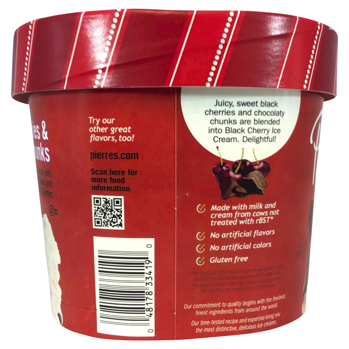 slide 9 of 9, Pierre's Pierres Black Cherry & Chocolate Chunk Ice Cream, 48 fl oz