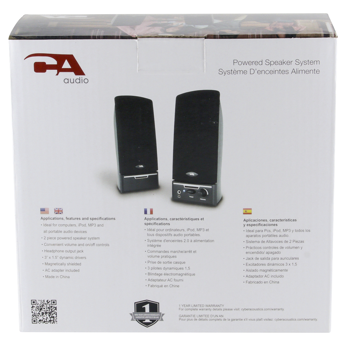 slide 5 of 5, Cyber AcousticsPowered Speaker System, 1 ct