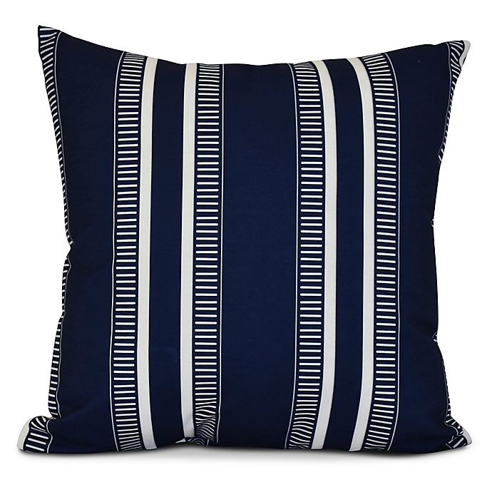 slide 1 of 2, E by Design Dashing Stripe Square Pillow - Navy, 1 ct