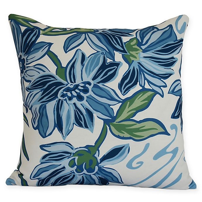 slide 1 of 2, E by Design Iona Square Throw Pillow - Blue, 1 ct