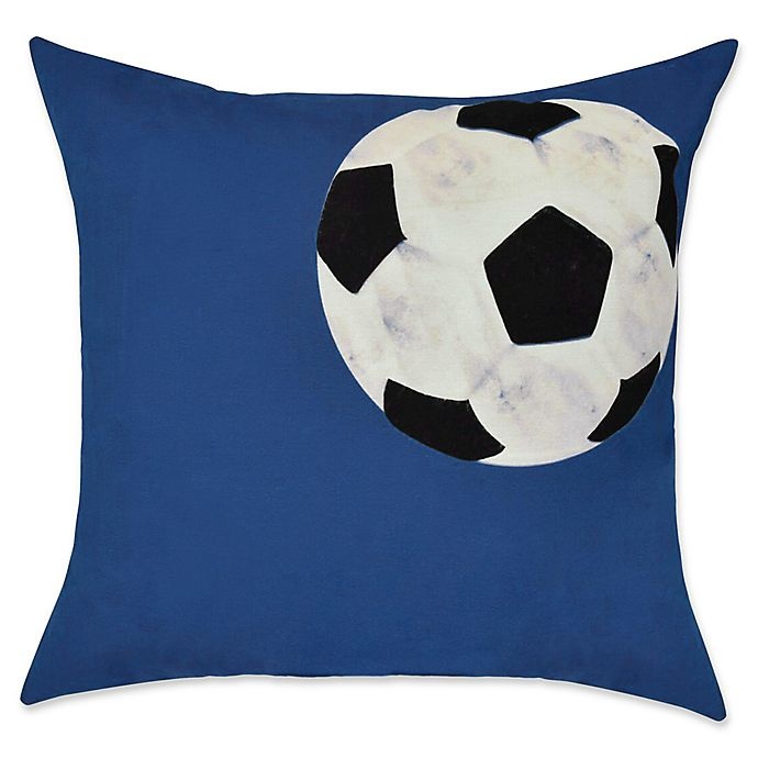 slide 1 of 1, E by Design Soccer Ball Geometric Throw Pillow - Navy, 1 ct