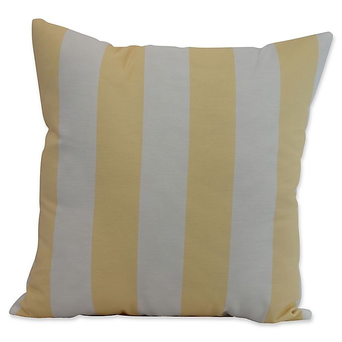slide 1 of 1, E by Design Nantucket Rugby Stripe Square Throw Pillow - Yellow, 1 ct