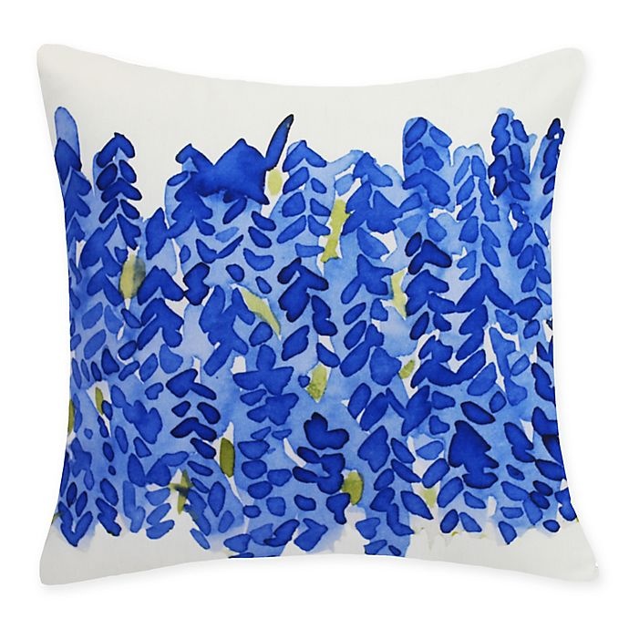 slide 1 of 3, E by Design Flower Bell Bunch Square Throw Pillow Blue, 1 ct